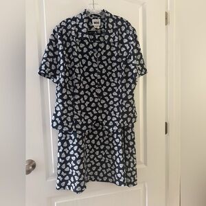 Leslie Fay Navy and White Floral Skirt set, sz 14-16